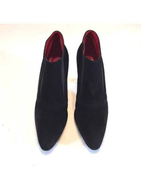 Donna Karan Suede Boots for Women for sale | eBay Donna Karan Womens Black Suede Heeled Ankle Boot Shootie Pointy Toe size 8